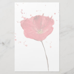 Färgvallmoblomma, färgad 2 brevpapper
