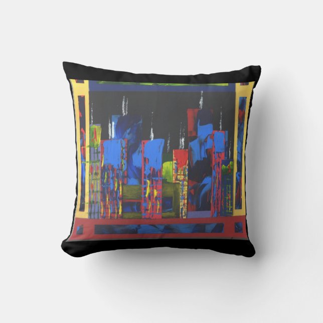 Färgvatten, Abstrakt mönster Dekorativ kudde (Framsida)