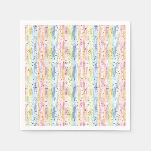 Färgvatten, Mönster med punkter och Rand Pappersservett (Framsidan)