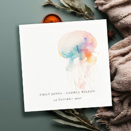 Färgvatten Underwater Jellyfish Bröllop Pappersservett