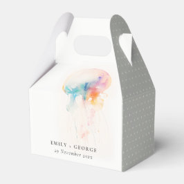 Färgvatten Underwater Jellyfish Bröllop Presentaskar