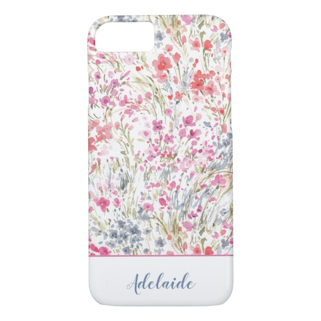 Färgvattenfärg, blomma Mönster Case-Mate iPhone Skal (Baksida)