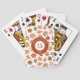Färgvattenfärg höst löv mönster monogram casinokort