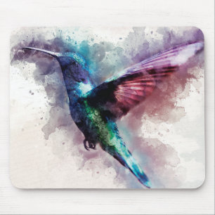 Färgvattenfärg Hummingbird Musmatta