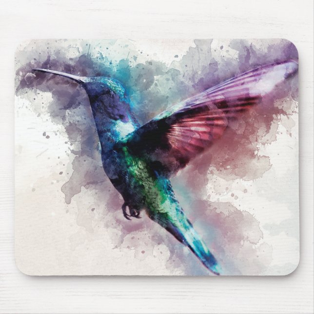 Färgvattenfärg Hummingbird Musmatta (Framsidan)