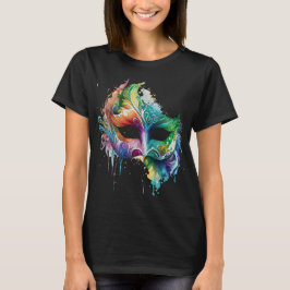 FÄRGVATTENFÄRG MARDI GRAS MASK T SHIRT