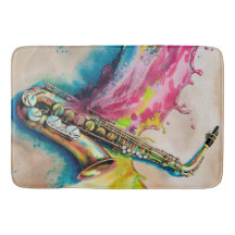 Färgvattenfärg Saxophone Stänk