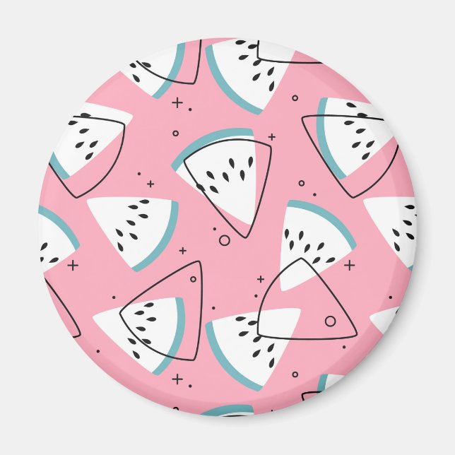 Färgvattenfärgade vattenmeloner magnet (Framsidan)