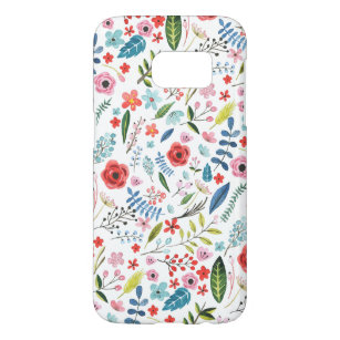 Färgvattenfärger Botaniska blommor och Blad Galaxy S5 Skal