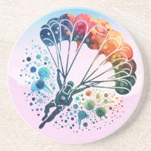 Färgvattenfärgsparachutist