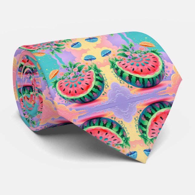 Färgvattenmelon för Fars dag Slips (Rullad)