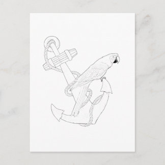 Färgvykort för Nautical Parrot Vuxen Vykort