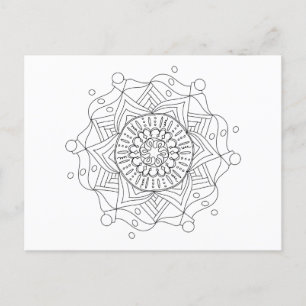 Färgvykort för vuxen med Original Mandala Art Vykort