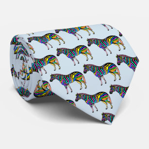 Färgzebra med Färgad Rand Necktie Slips