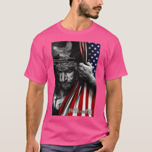 Farhågor om Jesus amerikanska Flagga Patriot Krist T Shirt