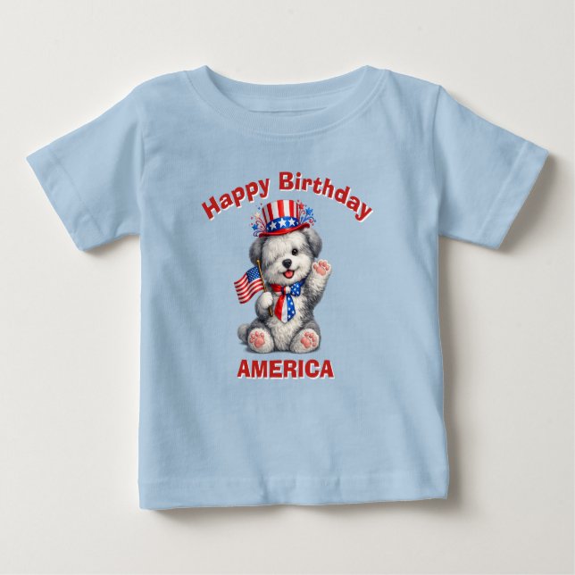 Fårhund (2aj) Patriotisk Barn T-Shirt (Framsida)