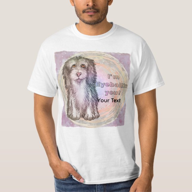 Fårhund med ögonkontakt t shirt (Framsida)
