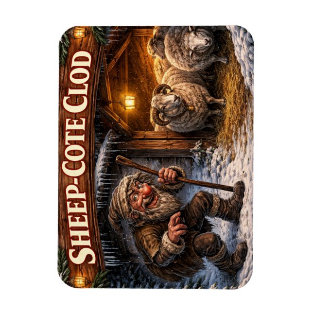 Fårhusklippa Isländsk Julpojke Julkort Magnet (Vertikal)