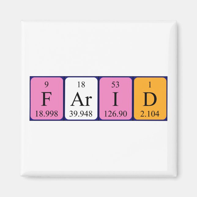 Farid Periodisk magnet bord namn (Framsidan)