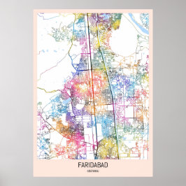 Faridabad Haryana stads karta Poster