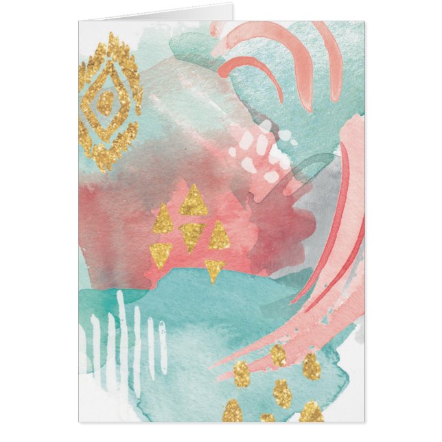 Faridas Abstrakt - Muted Färg Hälsningskort (Framsidan)