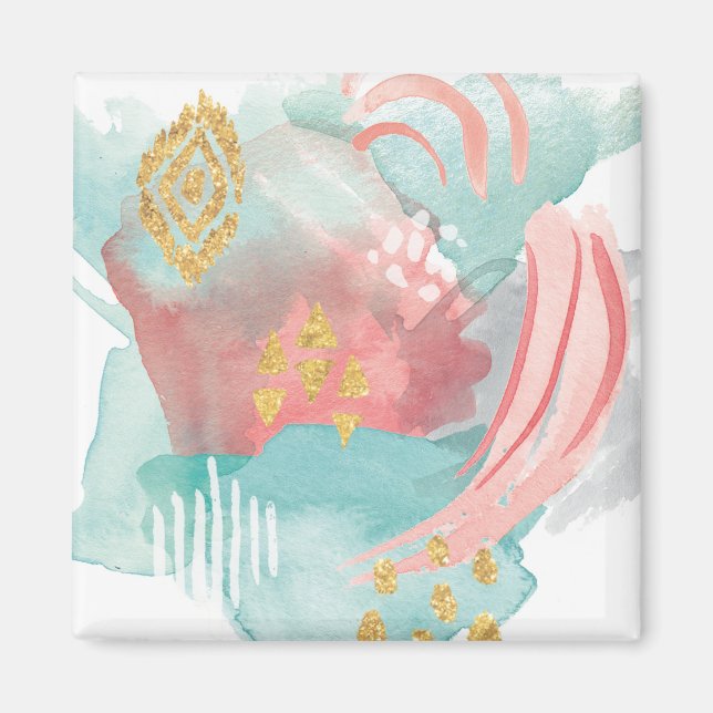 Faridas Abstrakt - Muted Färg Magnet (Framsidan)