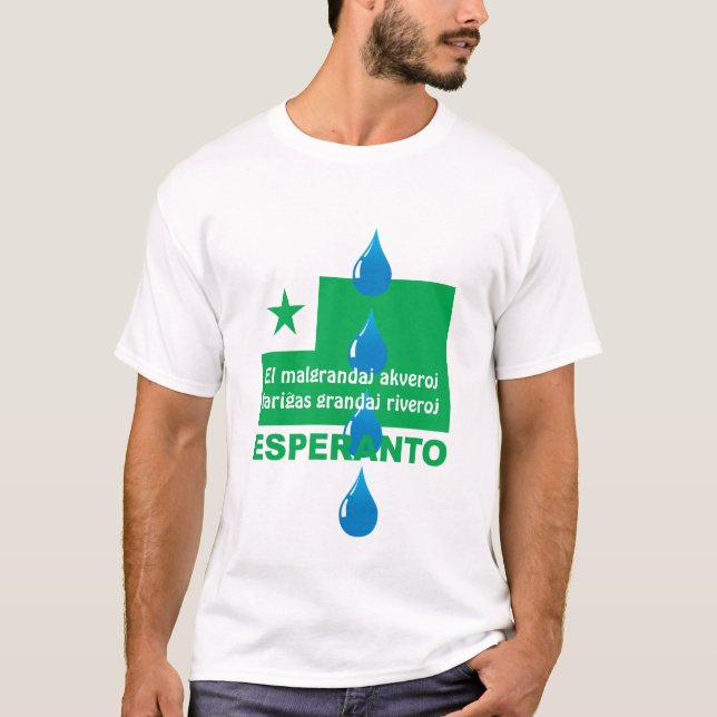 Fariĝas för esperanto-/"El-malgrandajakveroj…", T Shirt (Framsida)