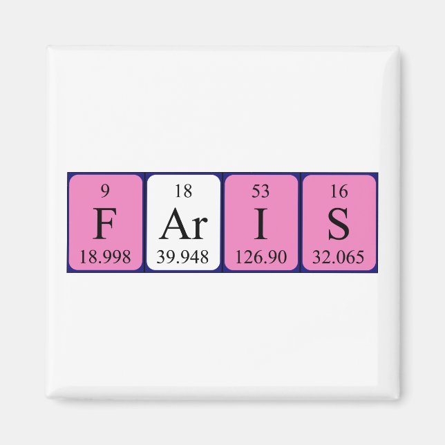 Faris periodiska magnet bord namn (Framsidan)