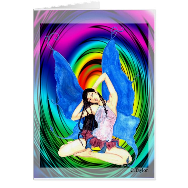 fariy blåttvingar hälsningskort (Framsidan)