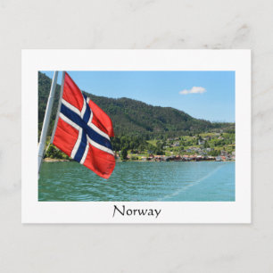 Färja i Norge, vitt vykort