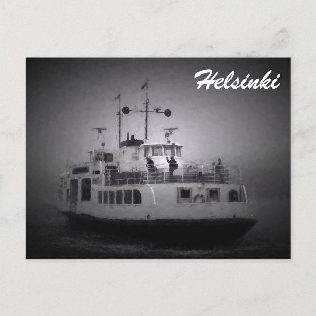Färja i Suomenlinna (Helsingfors) på dimvykort Vykort (Framsida)