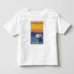 Färja och berg - Lopez ö, Washington Tee