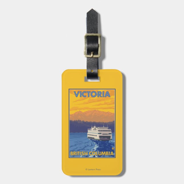 Färja och berg - Victoria, BC Kanada Bagagebricka (Vertikal Framsida)
