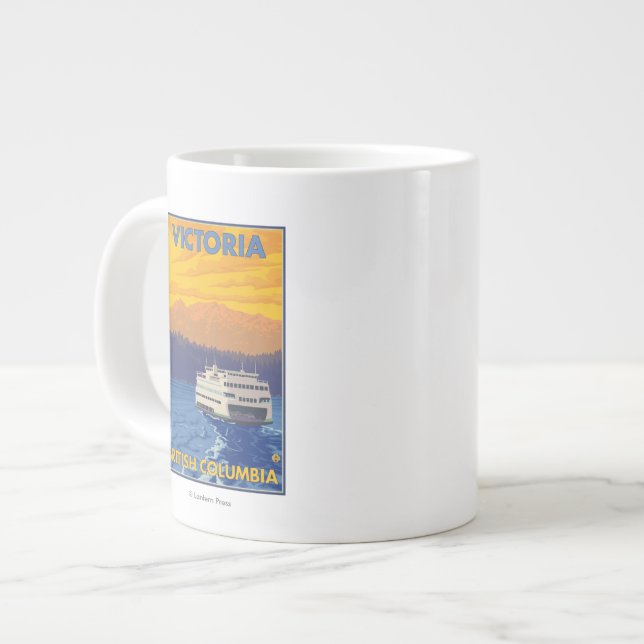 Färja och berg - Victoria, BC Kanada Jumbo Mugg (Framsida vänster)