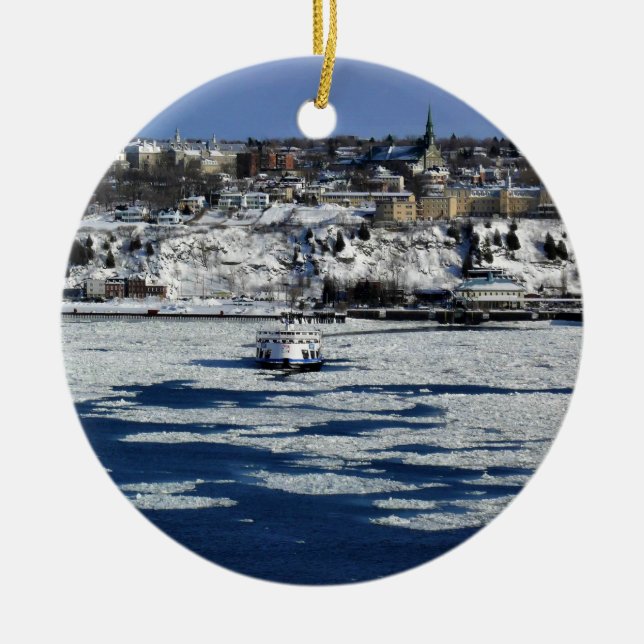 Färja på Saint Lawrence-floden, Quebec Julgransprydnad Keramik (Framsidan)