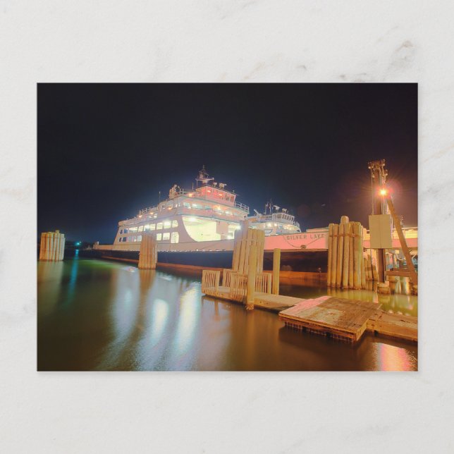 Färjbåten silver sjö på ön ocracoke vykort (Framsida)