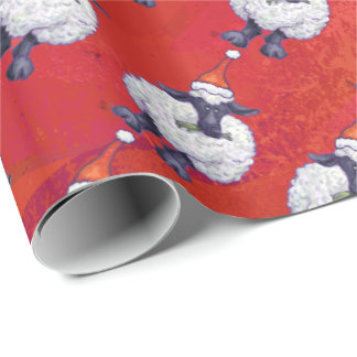 Fårjul på rött presentpapper