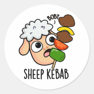 Fårkebab Rolig Shish Kebab Puns Runt Klistermärke