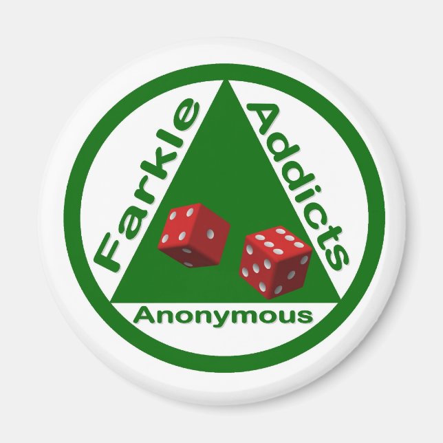 Farkle Addicts Anonymous Magnet (Framsidan)