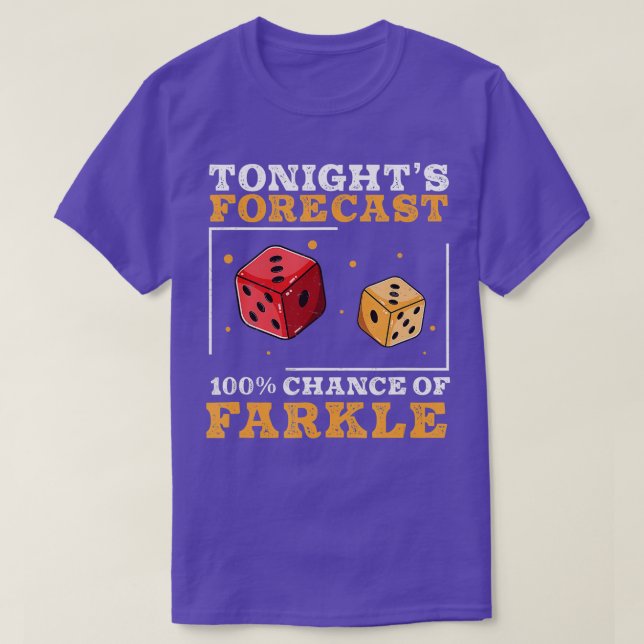 Farkle Dice-spel för Farkl för ljusa nattbilder T Shirt (Design framsida)