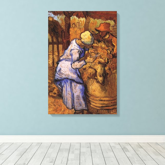Fårklippare (efter Millet) av Vincent van Gogh Canvastryck (Insitu (trägolv))