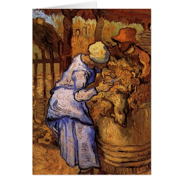 Fårklippare (efter Millet) av Vincent van Gogh Hälsningskort (Framsidan)