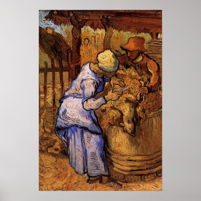 Fårklippare (efter Millet) av Vincent van Gogh Poster (Framsidan)