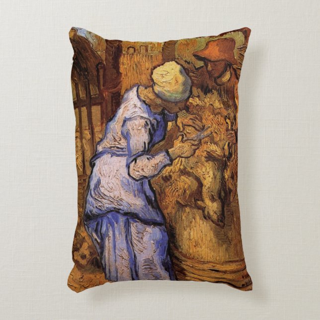 Fårklippare (efter Millet) av Vincent van Gogh Prydnadskudde (Framsidan(Vertikal))