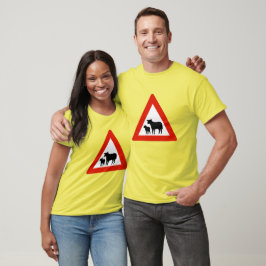 Fårkorsning, trafikskylt, Norge Tee Shirt