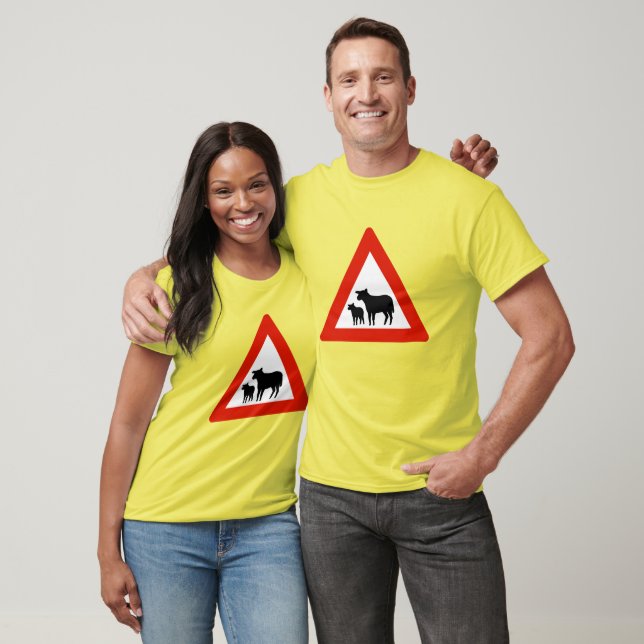 Fårkorsning, trafikskylt, Norge Tee Shirt (Unisex)