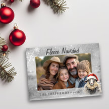 Fårkort med pipettfoto, platt Helgdag, Silver