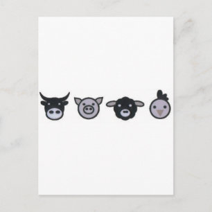 fårkyckling från ko gris vykort