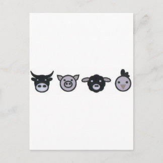 fårkyckling från ko gris vykort