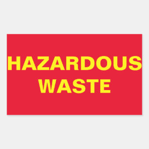 Farlig avfalls undertecknar rektangulärt klistermärke